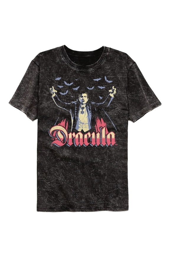 Universal Monsters Multitone Dracula Mineral Wash Black Adult T-Shirt