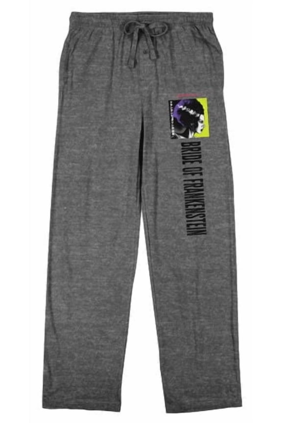 Universal Monsters The Bride of Frankenstein Character Square Adult Gray Heather Sleep Pajama Pants-XL