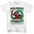 thumbnail image 1 of Universal Monsters The Wolfman Howl A Merry White Adult T-Shirt, 1 of 2