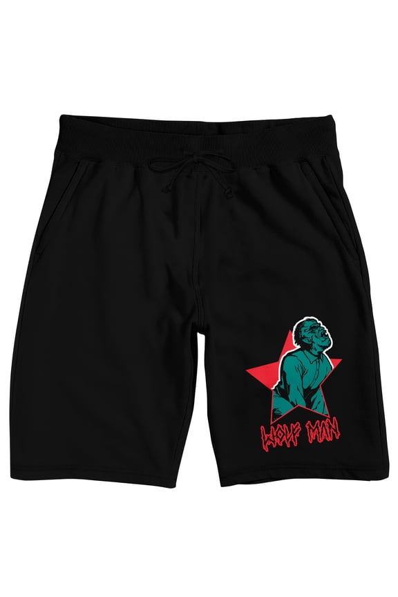 Universal Monsters Wolf Man Men’s Black Lounge Shorts-Small