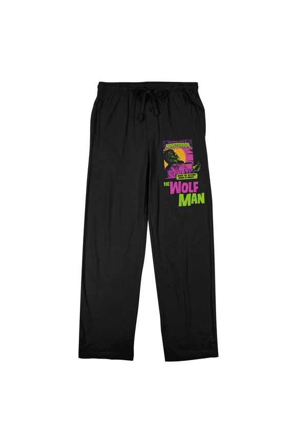 Universal Monsters Wolf Man Women’s Black Sleep Pajama Pants-Small