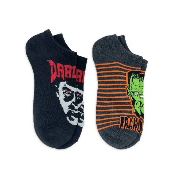 Universal Monsters Women's Halloween No-Show Socks, 2-Pack, Size 4-10