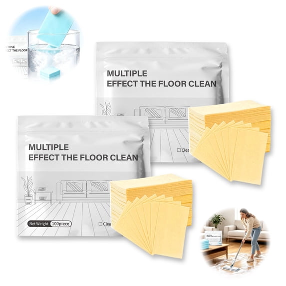 Universal Mopping Sheets, Floor Cleaner Odor Eliminating Formula, Mop for Hardwood Floors No Damage Safe, Microfiber Mop Pads Compatible Easy Rinse, 2 Pack 200 Pieces 4.5X3 in