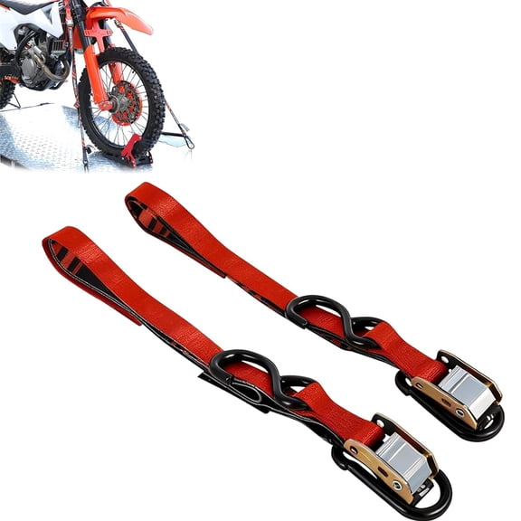 Universal Motorcycle 2 Pack 7ft x 1in Tie Down Straps for Securing Trailers 1200lb Break Strength Tie Downs Strap Set with Buckles Steel Carabiner S-Hooks for Securing Dirt Bikes Enduros