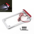 thumbnail image 1 of Universal Motorcycle 3" LED License Plate Frame With LED Tail Brake Light Chrome, 1 of 4