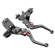 Universal Motorcycle 7/8 CNC Brake Clutch Master Cylinder Lever Set Reservoir