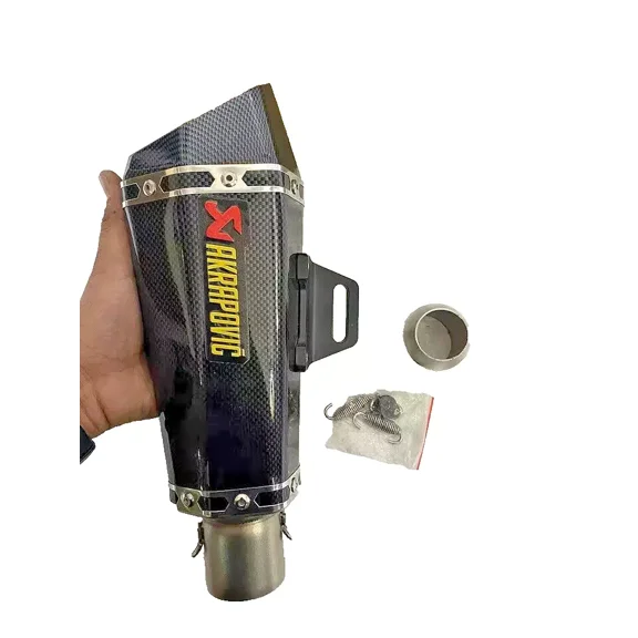 Universal Motorcycle AKRAPOVIC Muffler Exhaust Pipe Black Akrapovic FULL CARBON