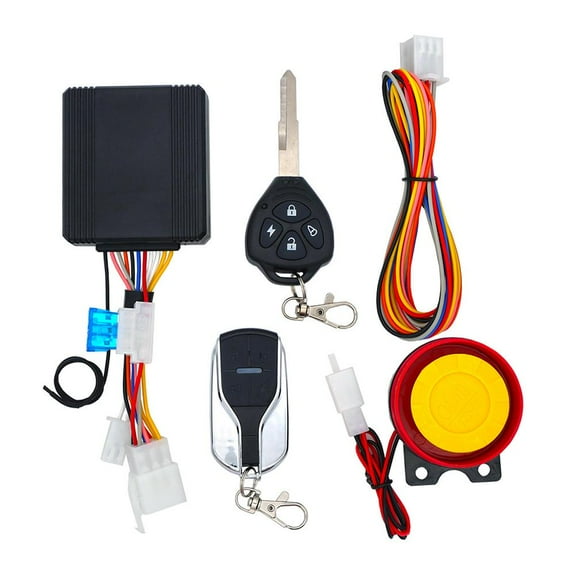 Universal Motorcycle Anti-Theft Alarm System with Remote Start and Stop, 12v Plastics, 125db Loud Horn