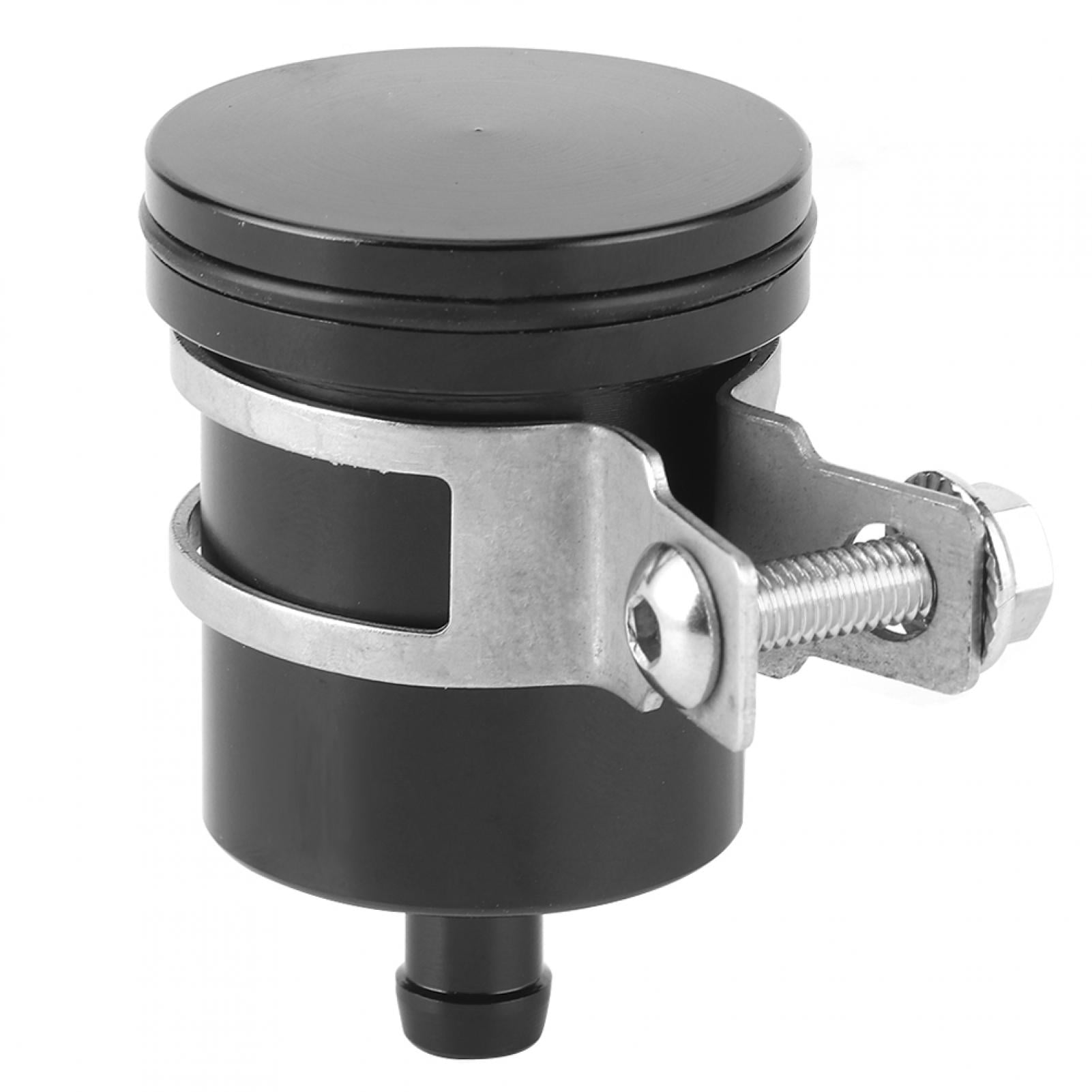 Universal Motorcycle Brake Clutch Oil Reservoir Cup Fluid Bottle with Mounting Bracket - Black
