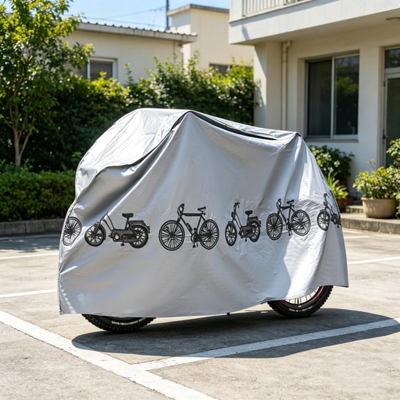 Universal Motorcycle Cover - Waterproof All-Weather Bike Protector, 200x100cm PEVA Scooter Cover with Elastic Hem, Dustproof Sunproof Shield for Outdoor & Indoor Storage, Includes Storage Bag