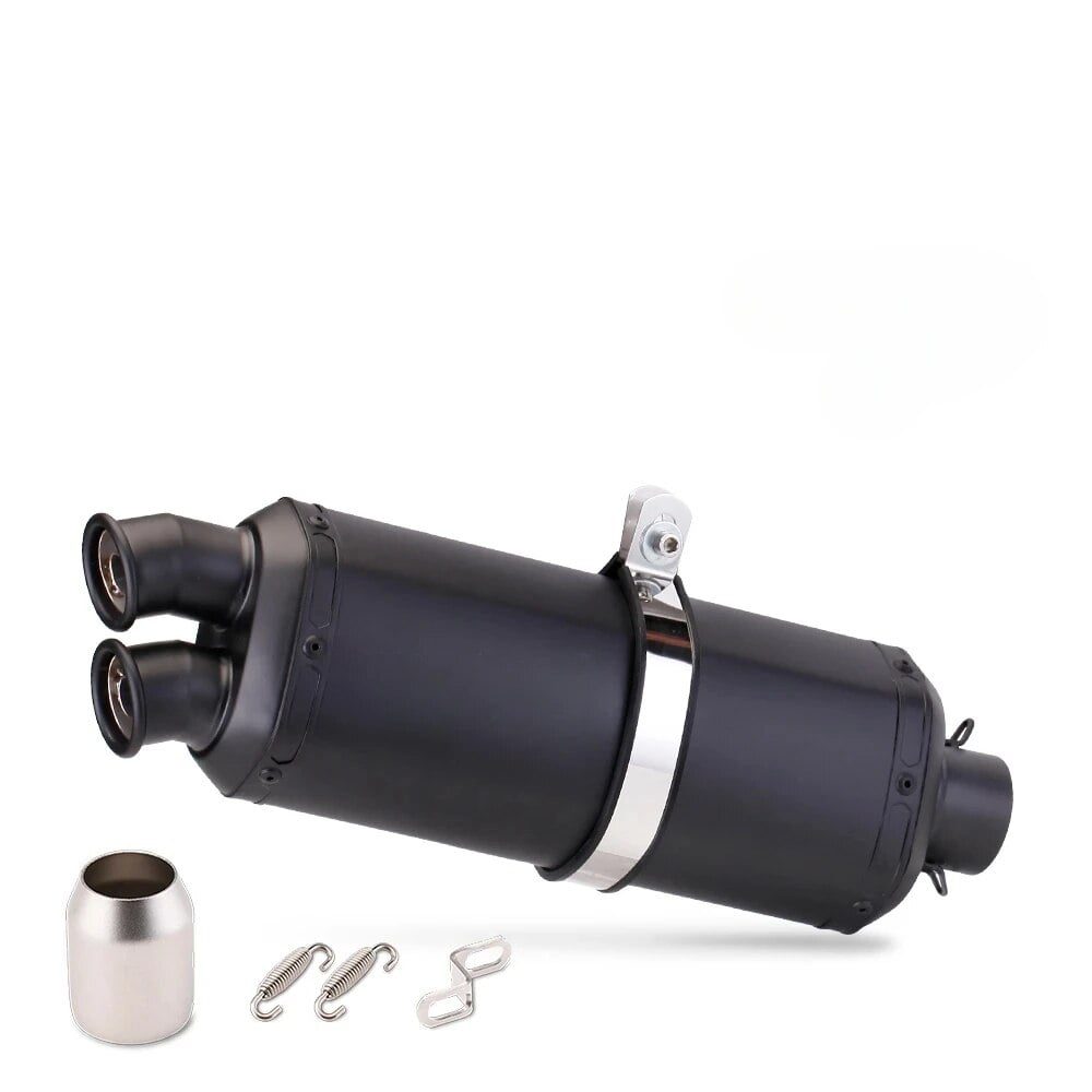 Universal Motorcycle Double Outlet Hole Exhaust Carbon Fiber Modified Escape Pipe Muffler For NINJA650 GSXR750 R6 S1000r CBR650R