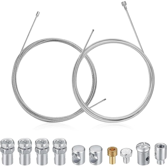 Universal Motorcycle Emergency Throttle Clutch Brake Cable Repair Kit, Road Bike Shifter Cable, Bicycle Gear Wire Kit Inner Replacement Set for Mountain Bike, silver