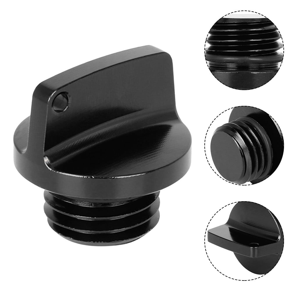 Universal Motorcycle Engine Oil Filler Cap Screw Cover Plug Replacement Black