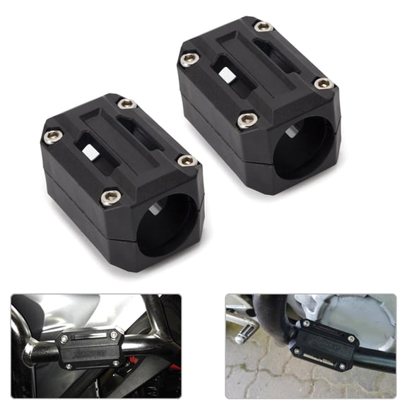 Universal Motorcycle Engine Protection Guard Bumper Decorative Block Crash Bar Protector 2Pcs, Fits 0.87 in / 22 mm, 0.98 in / 25 mm, 1.10 in / 28 mm Diameter