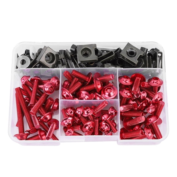 Universal Motorcycle Fairing Bolt Kit M5 M6 Screws Spanner Washers Set for Sportbikes (177 Pcs / 177.0 cm)