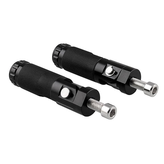 Universal Motorcycle Footpegs, Black Aluminum Alloy Folding Foot Rests with 8MM Mount for Rear Pedals, Adjustable Riding Comfort