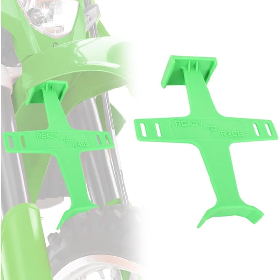 Universal Motorcycle Fork Guard Suspension Support Brace Transportation Tool Tie Down Seal Saver Protection Plastic for Dirt Bike Motocross Accessories Green
