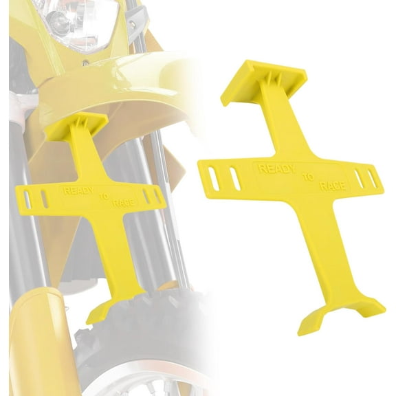 Universal Motorcycle Fork Guard Suspension Support Brace Transportation Tool Tie Down Seal Saver Protection Plastic for Dirt Bike Motocross Accessories Yellow