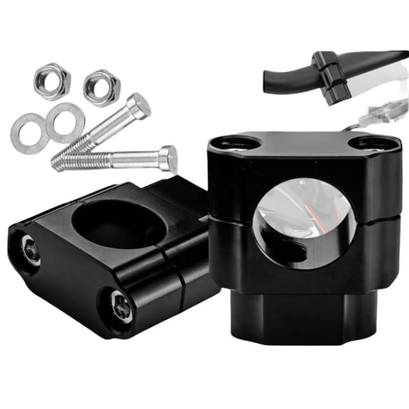 Universal Motorcycle Handlebar Riser 22mm 28mm, CNC Aluminum Adjustable Bar Mount Clamp for Dirt Bike ATV, Metal (Silver)
