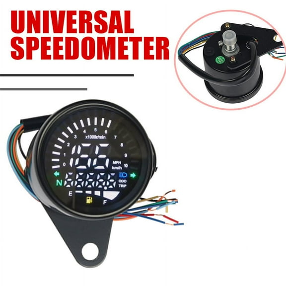 Universal Motorcycle Meter Speedometer Digital Odometer 199KM/H Round Shap Speed Meter