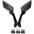thumbnail image 1 of Universal Motorcycle Rear View Mirror 8/10Mm Motorbike Diamond Rear Mirror For Street Bike Sport Bike Scooter Cruiser Carbon Black, 1 of 5