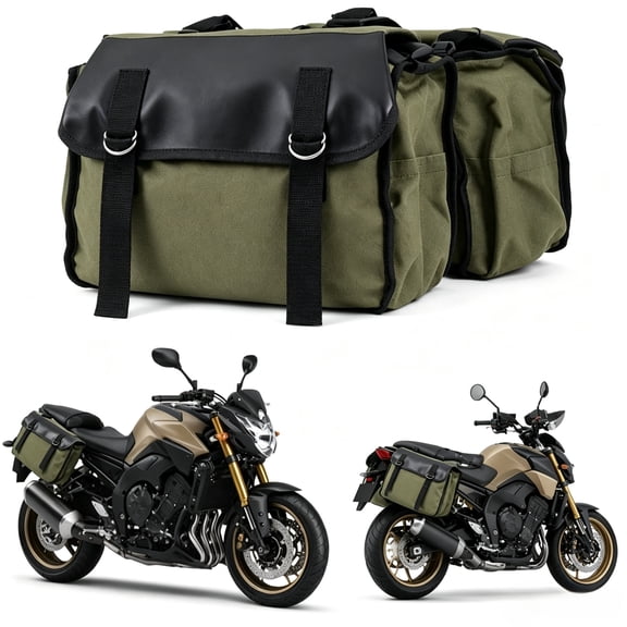 Universal Motorcycle Saddlebags – Dual-Pocket Rear Seat Cargo Bag for Scooter, Bicycle & Motorcycle – Waterproof Tool & Storage Bags