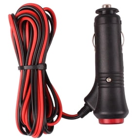Universal Motorcycle Truck Car Cigarette Lighter Power Plug Cable Adapter Male Lighter with Switch Button Built-in 12V-24V 5A (10FT/3 Meters with Indicator Light)