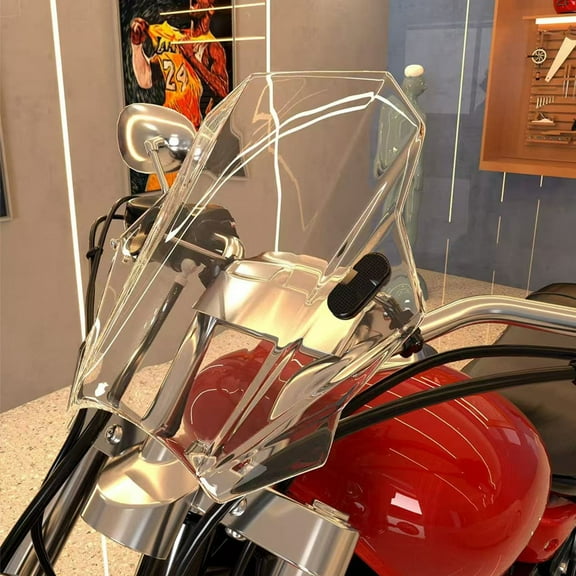 Universal Motorcycle Windscreen Adjustable Windscreen For Motorcycle with 22MM/28MM/25MM Handlebars