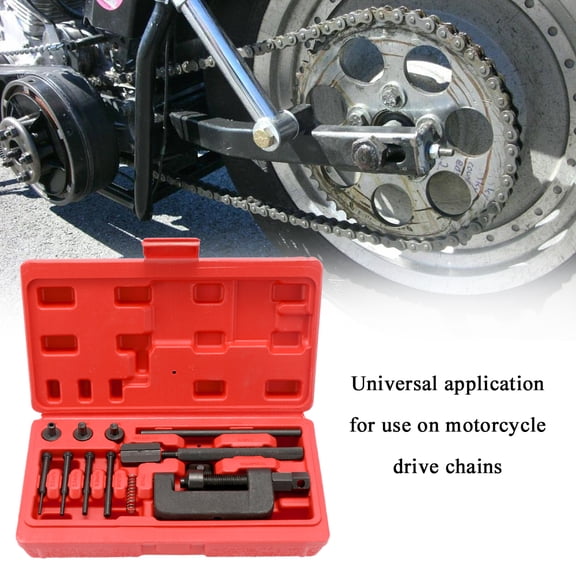 Universal Motorcycle and Bike Chain Breaker Tool Set - Riveter, Splitter, and Disassembly Kit for Drive/Cam Chains (35-630)
