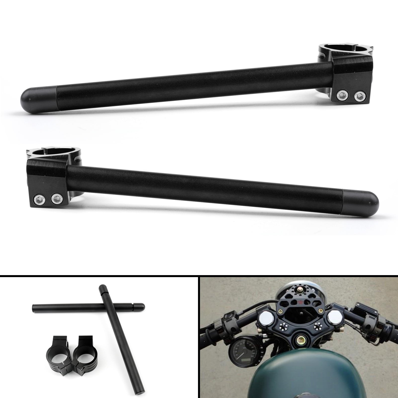 Universal Motoycycle Clip-On Handlebars For YAMAHA YZF R6 KAWASAKI ZX11 ...