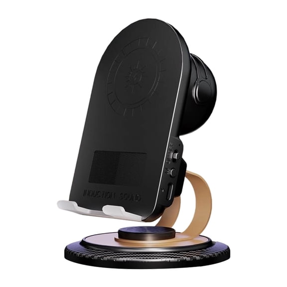 Universal Mount Holder for Vehicles with Wireless Charging and 360- Rotation Desk and Car Windshield Phone Mount Speaker Universal