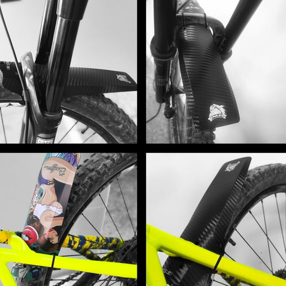 Universal Mountain Road Bike Fender Splash Mud Guard Set for Front and Rear Wheels Compatible Cycling Mudguard with Heavy Duty Fixing Straps 10.7 inches / 27.2 cm