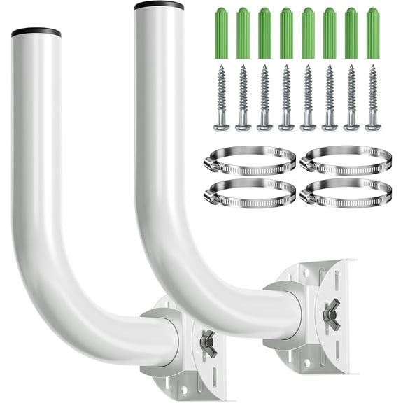 Antenna Mount Poles, Pole and Wall-Mounted Mount for Outdoor Point to Point AP Access Point Client Bridge CPE, 2-Pack Universal Wireless Bridge Bracket