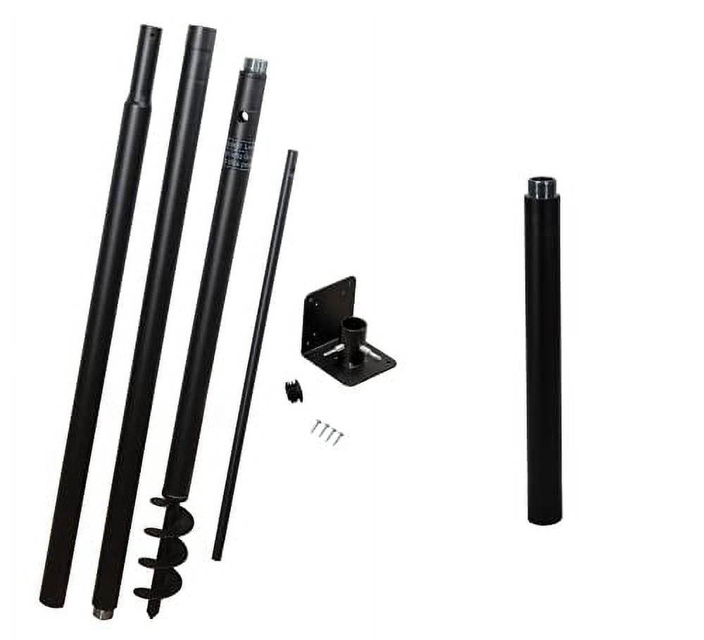 Universal Mounting Pole Kit - Great for post-mounted Bird Houses and Bird Feeders, Heavy Duty Pole with Threaded Connections with 12" Pole Extender