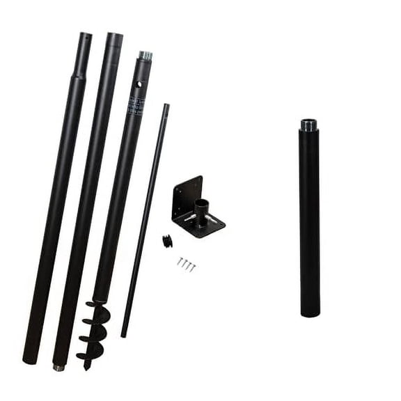 Universal Mounting Pole Kit - Great for post-mounted Bird Houses and Bird Feeders, Heavy Duty Pole with Threaded Connections with 12" Pole Extender