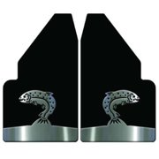 Universal Mud Flaps 14 Wide Rear With Trout Jumping Stainless Steel Anchor Weights For Full Size Trucks
