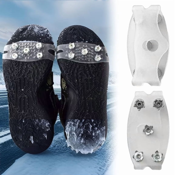 Universal Non Ice Cleats for Shoes and Boots with Steel Heavy Duty Grips Outdoor Hiking Walking Traction Shoe Covers