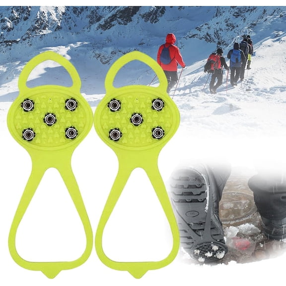 Universal Non-Slip Gripper Spikes, 2025 New Non Slip Gripper Spikes Ice Cleats, Ice Traction Cleat Gripper Spikes for Hiking Walking Climbing Fishing Ice Sports