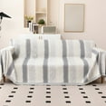 thumbnail image 1 of Universal Non-Slip Sofa Cover | 6X4.26Ft Striped Stretch Couch Protector | Soft Polyester Spandex Fabric | Pet & Scratch Resistant | Reversible Sleeping Blanket | Orange, Coffee, Gray, 1 of 6