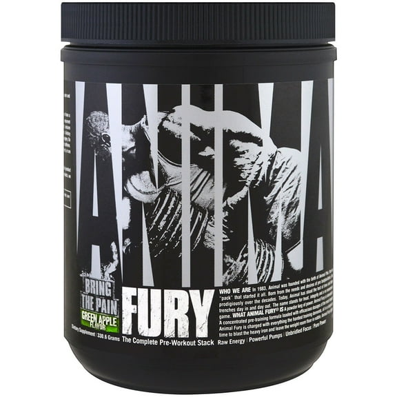 Universal Nutrition Animal Fury Dietary Supplement - Green Apple - 20 Servings
