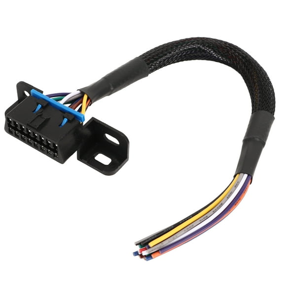 Universal OBD2 Female Connector to Open Cable, 16PIN Dash Port Pigtail Harness, Durable & Wear-Resistant Car Wiring Kit Sarapandan