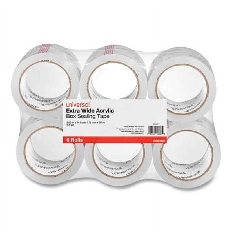 Universal Office Products 83000 Extra-wide Moving And Storage Packing Tape, 3" Core, 2.83" X 54.7 Yd, Clear, 6/pack