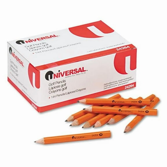 Universal Office Products 24264 Golf & Pew Pencil- HB- Yellow Barrel- 144/Box
