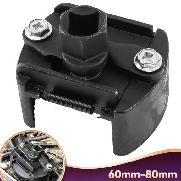 Universal Oil Filter Wrench Fit for 60mm-80mm Adjustable Oil Filter Removal Tool Cap 1/2"