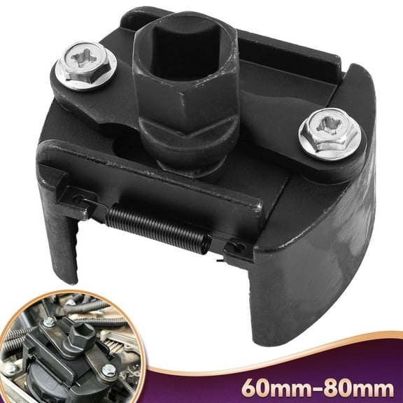 Universal Oil Filter Wrench Fit for 60mm-80mm Adjustable Oil Filter Removal Tool Cap 1/2"