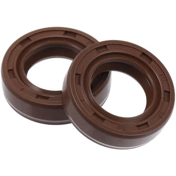 Universal Oil Seal TC Double Lip W Steel Spring Seal Ring Rotary Shaft Seal 15x25x7mm High Pressure FKM Rubber Brown 2 Pcs$$Plumbing & HVAC