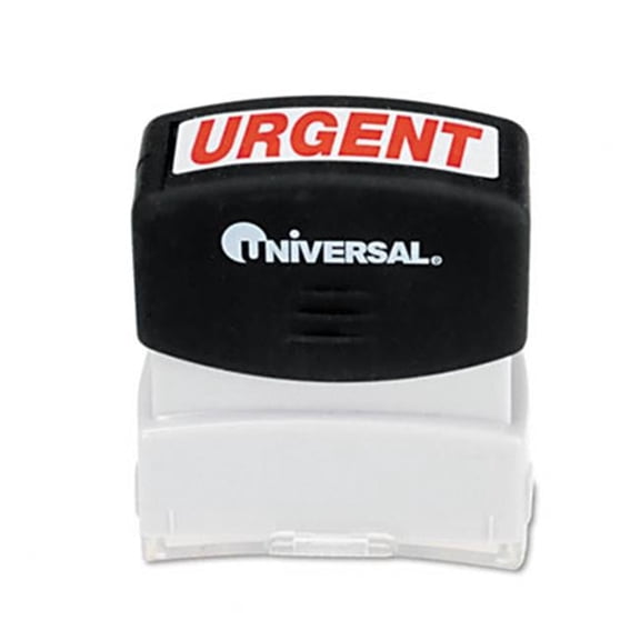 Universal  One-Color Message Stamp Urgent Pre-Inked/Re-Inkable Red