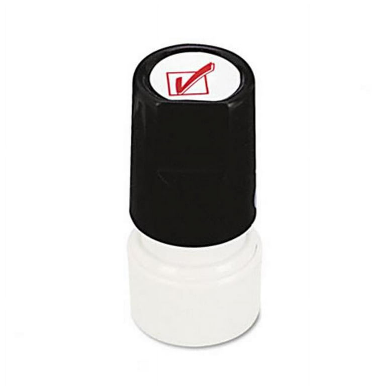 Round Message Stamp, CHECK MARK, Pre-Inked/Re-Inkable, Red Round Message Stamp, CHECK MARK, Pre-Inked/Re-Inkable, Red