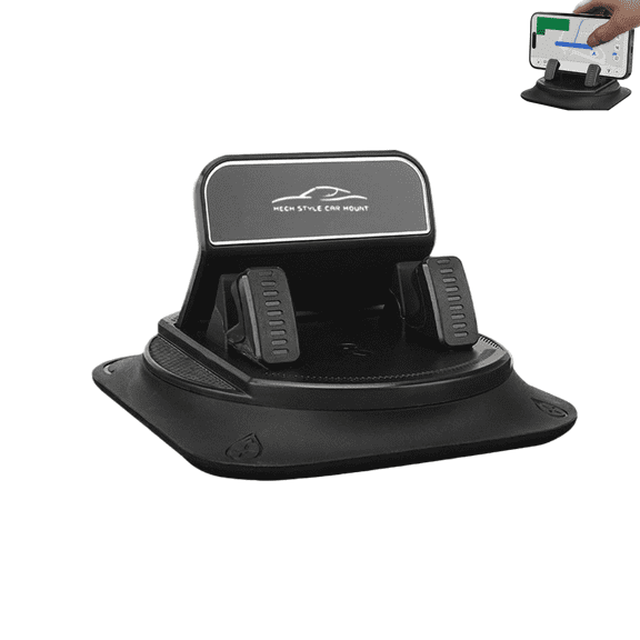 Universal One Hand Spring Clip Car Phone Holder, 360 Rotating Anti Slip Dashboard Car Phone Mount, Shock Resistant Secure Phone Mount for Car Fits All Smartphones