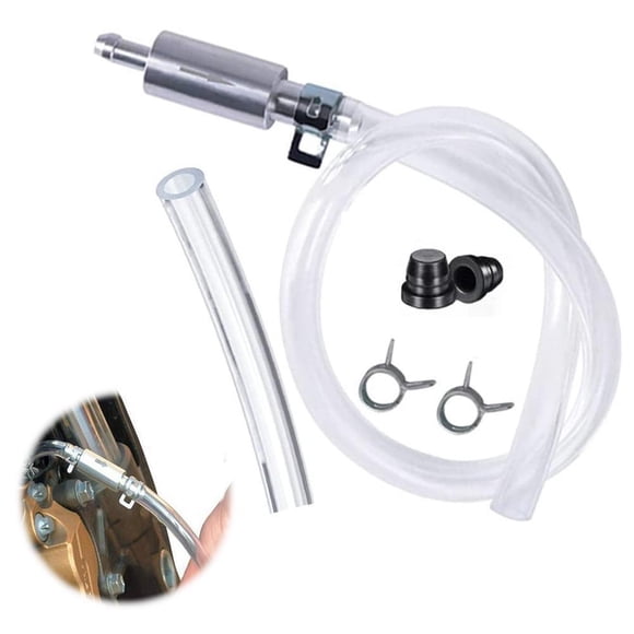 Universal One-Way Brake Bleeder Kit for Motorcycles & Cars - Aluminum Flexible Hose Clutch Bleeding Tool
